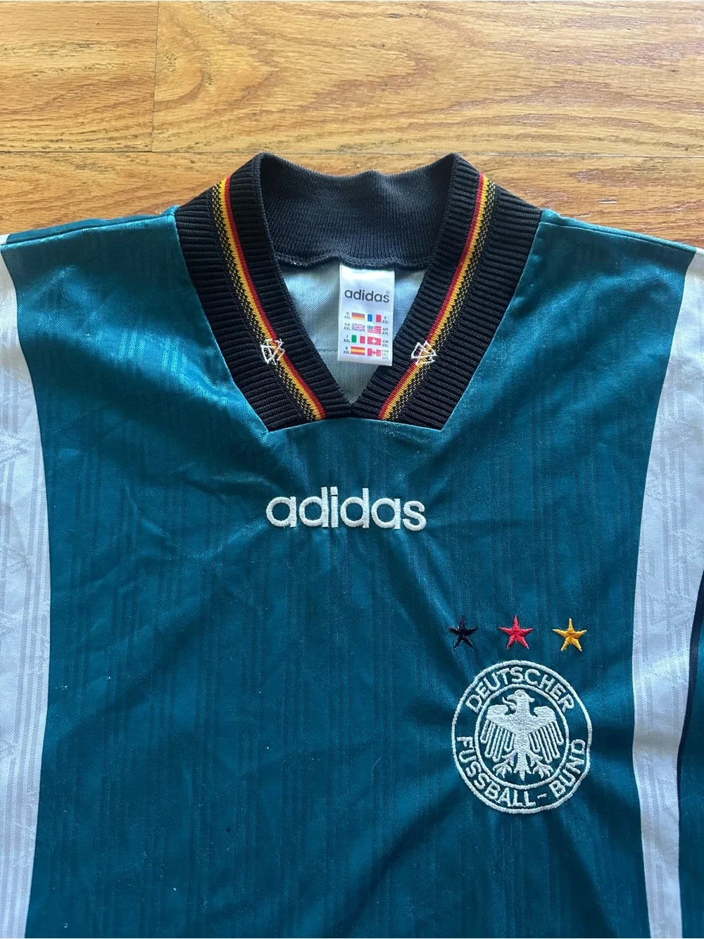 VINTAGE ADIDAS GERMANY 1996-1998 AWAY FOOTBALL SOCCER JERSEY  RETRO  MEN’S  XXL